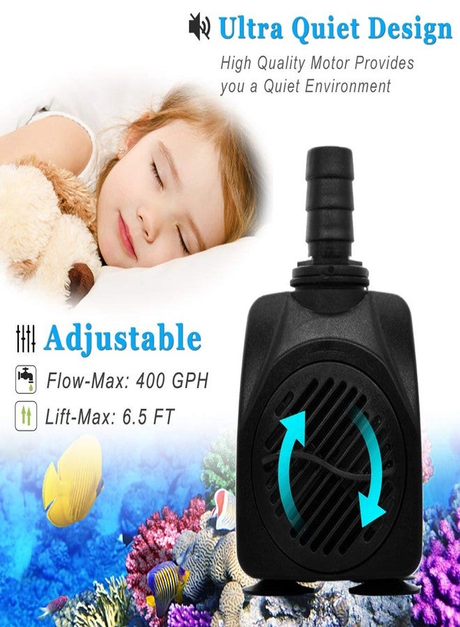 PULACO 400GPH Submersible Pump with 5 ft Tubing, (1500L/H 25W) durable fountain water pump for Pond Fountain, Aquariums Fish Tank, Statuary, Hydroponics - Image 3